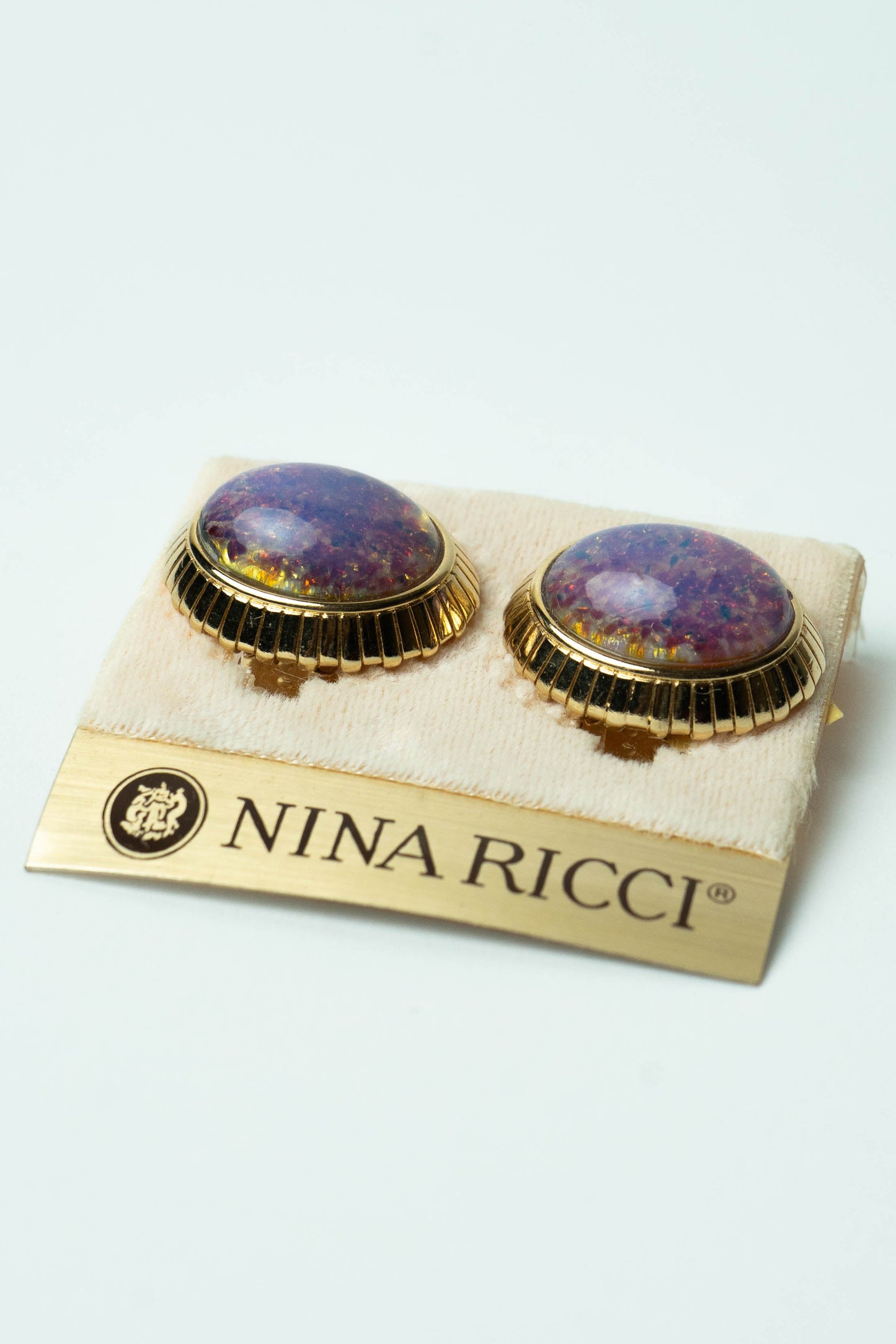 The Nina Ricci Bouton Opale Céleste Fluté Earrings