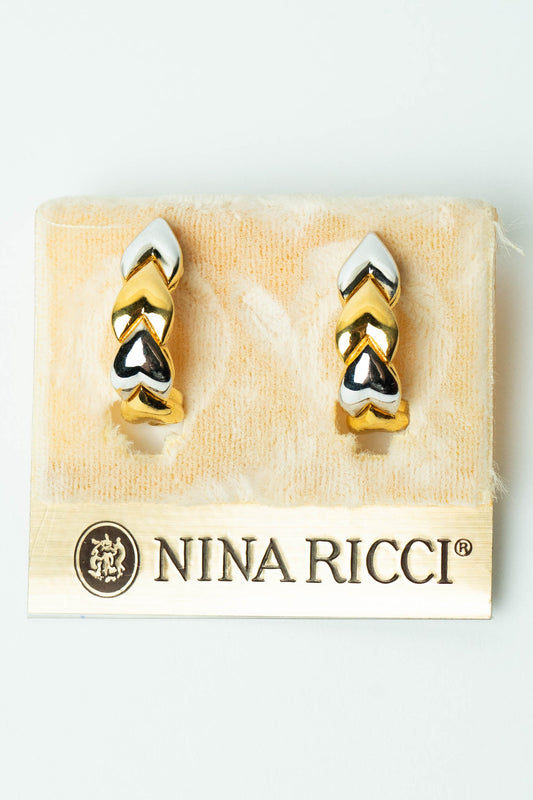The Nina Ricci Coeurs Entrelacés Bicolores J-Hoop Earrings