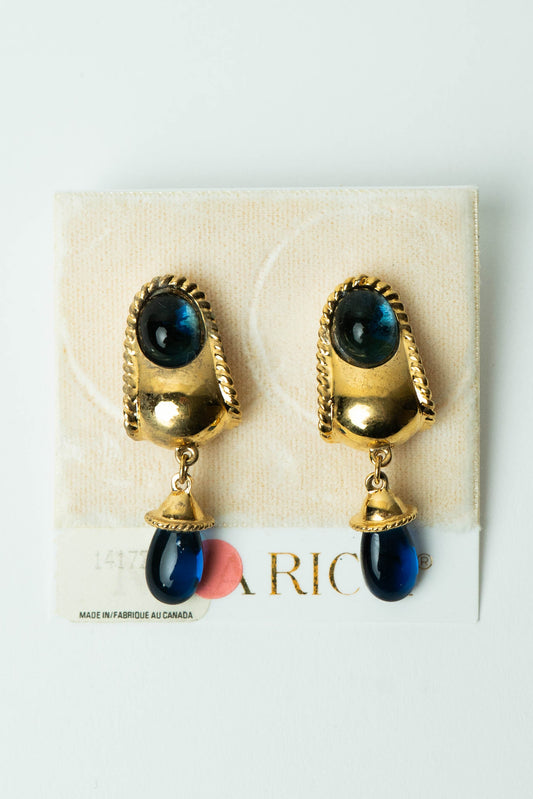 The Nina Ricci Écusson Byzantine et Goutte Saphir Drop Earrings