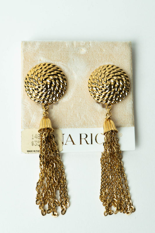 The Nina Ricci Tourbillon de Cordes et Franges d’Or Clip-On Earrings