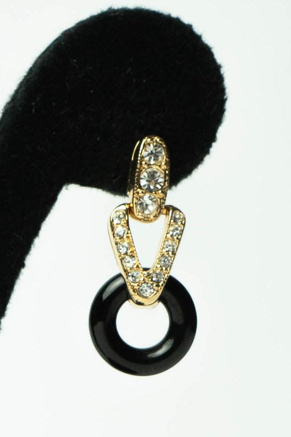 The Nina Ricci Étrier d'Or et Anneau d'Onix Drop Earrings