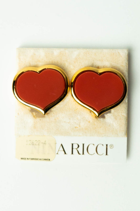 The Nina Ricci Coeur de Corail Mat d'Or Clip-On Earrings