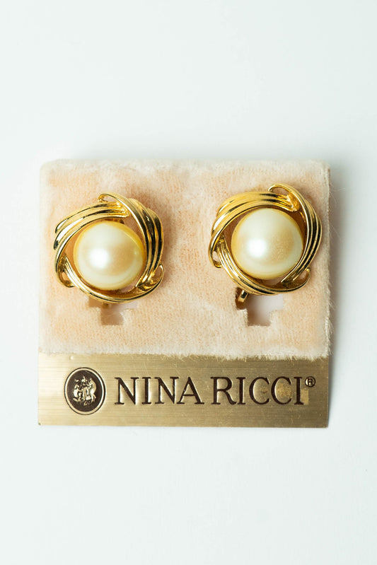 The Nina Ricci Tourbillon de Perle d'Or Clip-On Earrings