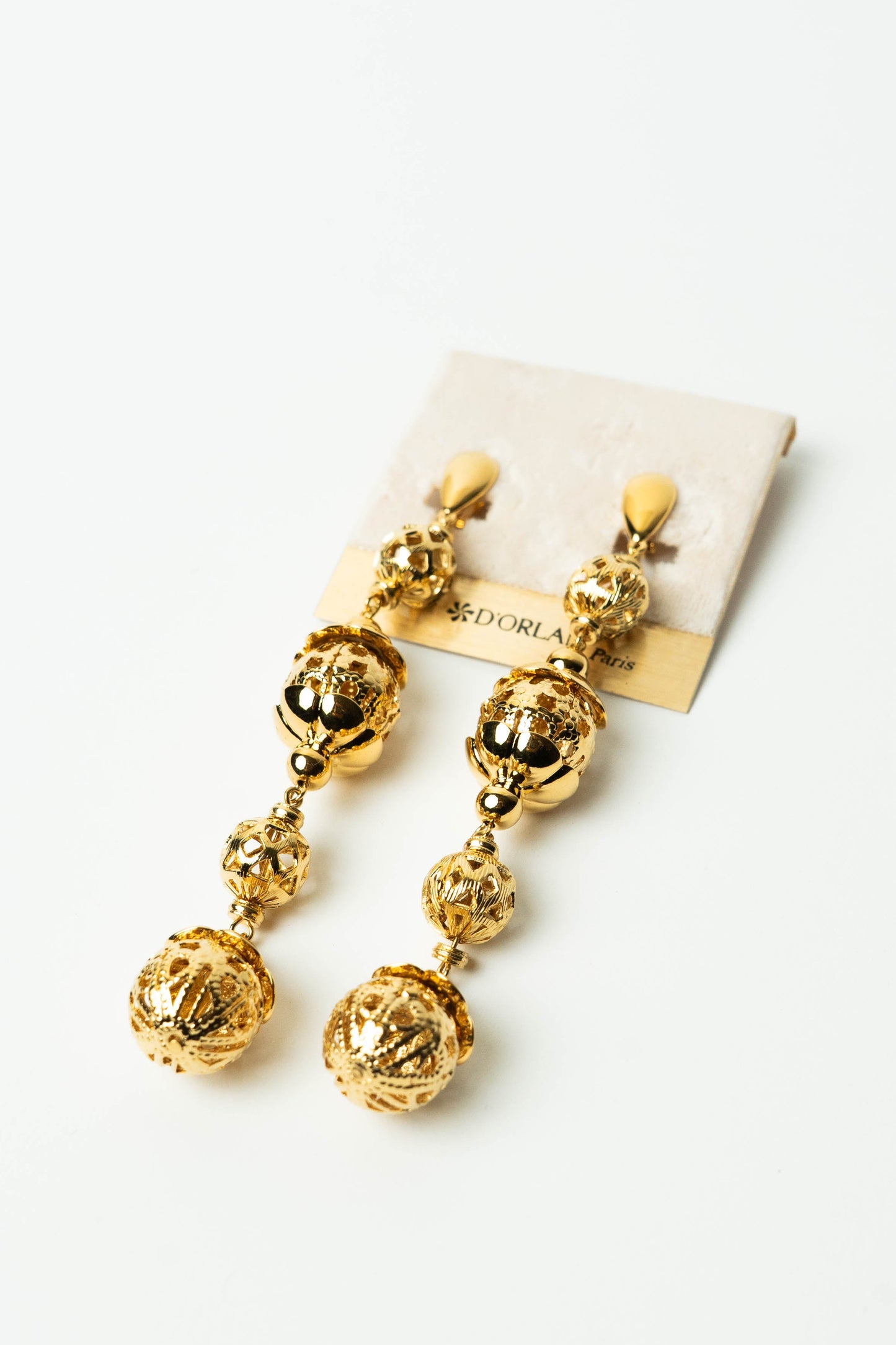 The Bijoux D'Orlan Cascade de Sphères Filigranées Drop Earrings