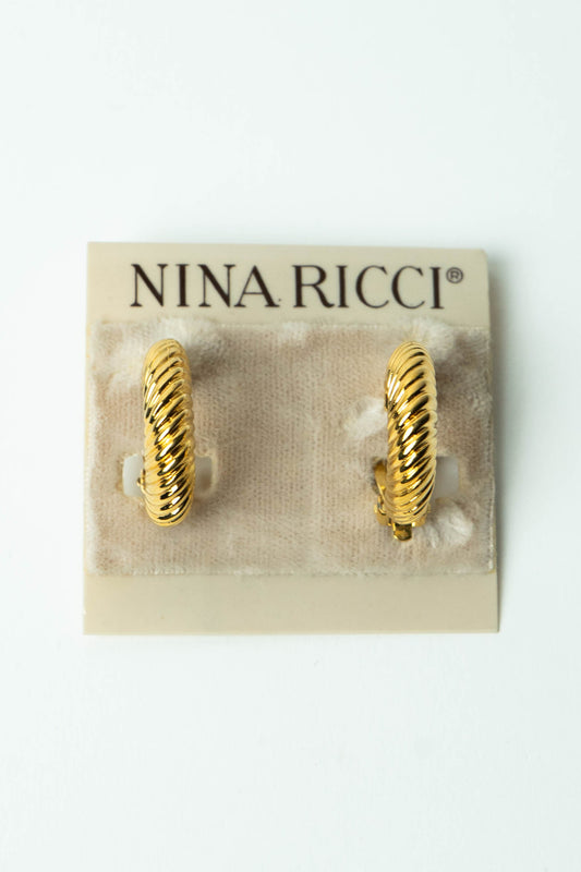 The Nina Ricci Demi-Créole Torsadée d'Or Clip-On Earrings