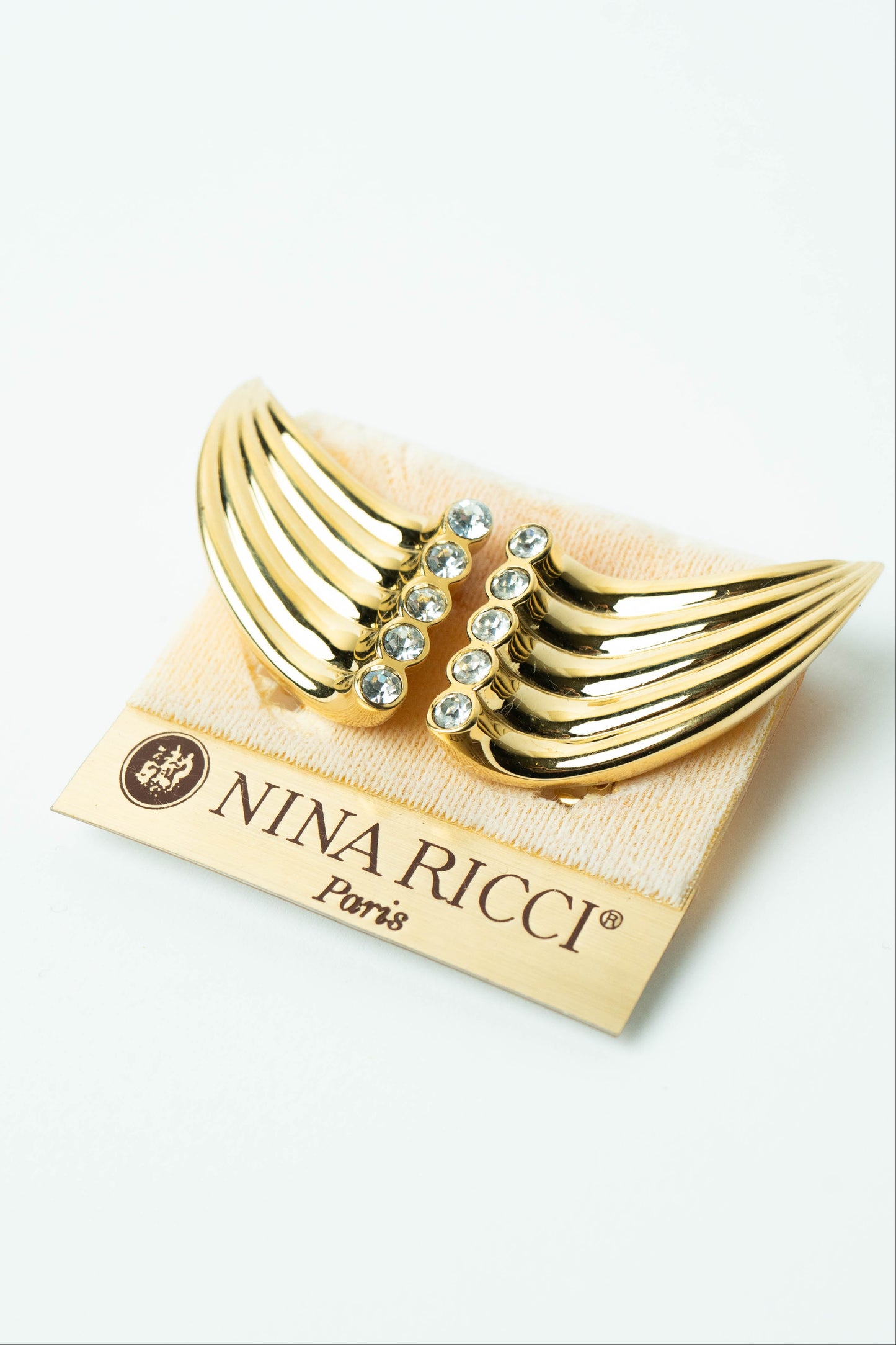The Nina Ricci Ailes d'Or et Sentier de Cristal Clip-On Earrings