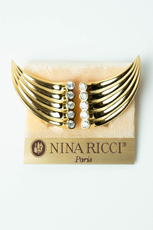 The Nina Ricci Ailes d'Or et Sentier de Cristal Clip-On Earrings