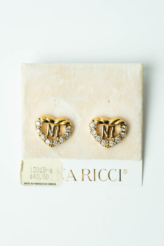 The Nina Ricci Monogramme Cœur de Cristal Stud Earrings