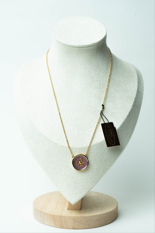 The D'Orlan Bouton de Nacre Violette Pendant Necklace