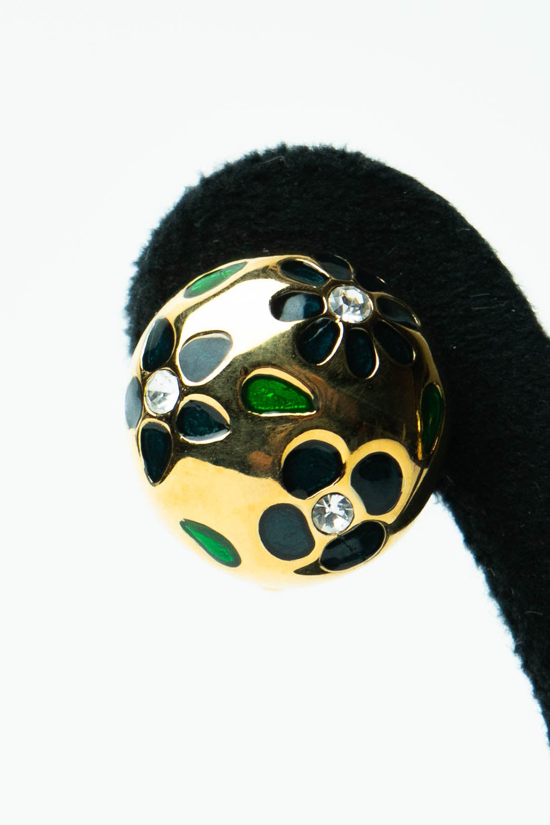 The Alpha Dôme Fleuri d'Émail et Cristaux Earrings
