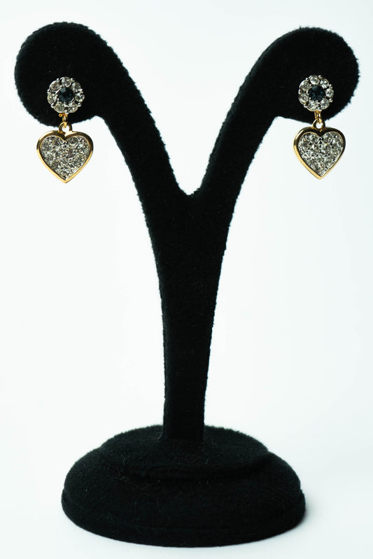 The Alpha Cœur de Cristal et Saphir Drop Earrings