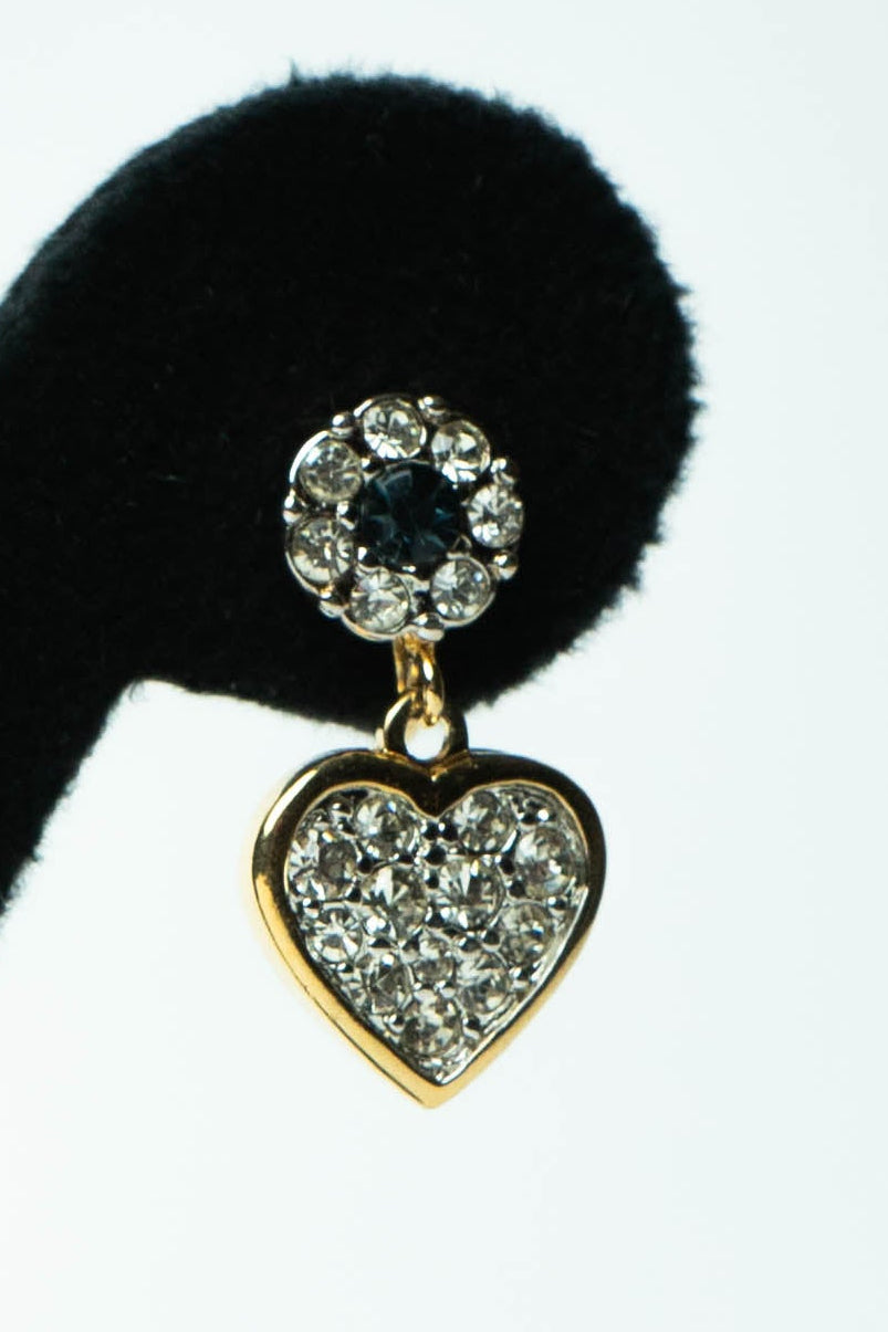 The Alpha Cœur de Cristal et Saphir Drop Earrings